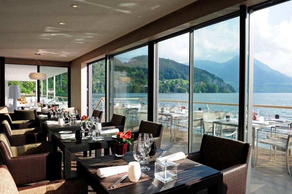 Hotel Vitznauerhof - Lifestyle Hideaway At Lake Lucerne Restoran fotoğraf